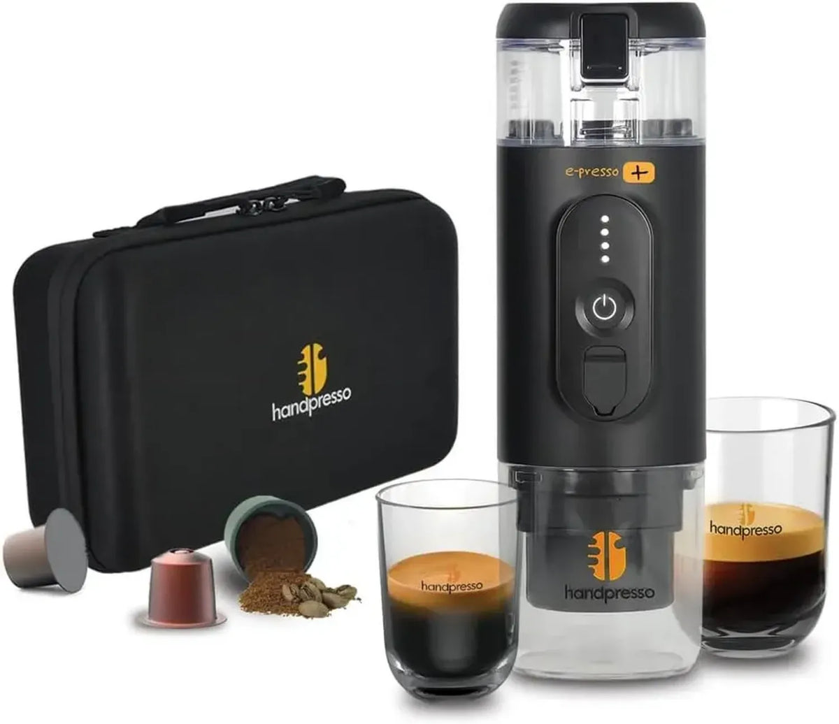Macchina da Caffè Portatile Handpresso E-presso+ con Valigetta, Serbatoio 90ml, Ricarica USB
