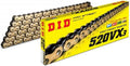 Catena Moto DID 520VX3 Oro/Nero, 124 Maglie con Giunto a Rivetto