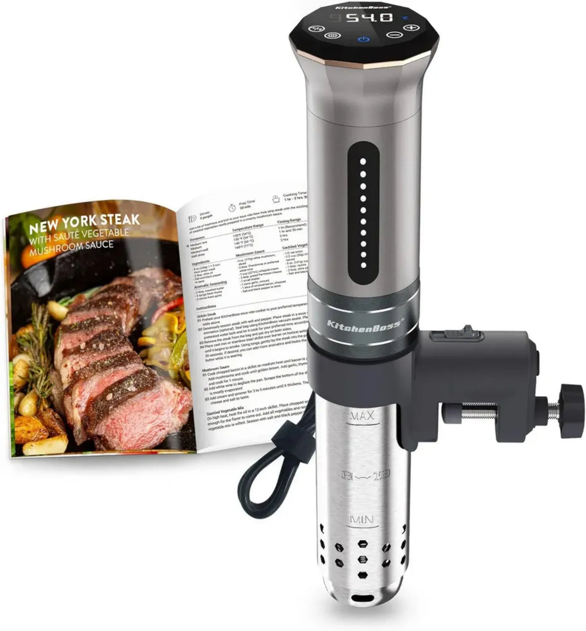Circolatore Termico Professionale IPX7 per Cottura a Bassa Temperatura con Timer Touch Screen, Argento