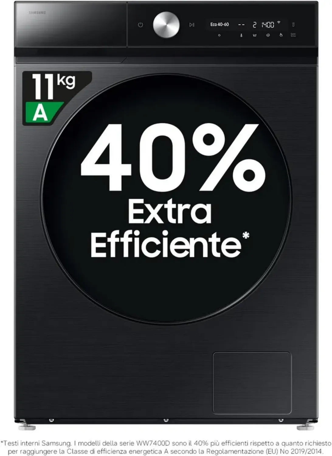 Samsung Lavatrice 11 Kg AI Quickdrive con Controllo Wi-Fi e Vapore