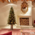 Albero di Natale Pino Slim Lusso 180x100cm con 2000 LED e 1839 Rami Realistico