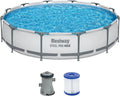 Piscina fuori terra rotonda Bestway con pompa filtrante, 366x76 cm, grigia