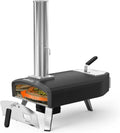 Forno per Pizza Portatile con Rotazione Automatica, Legna e Carbonella per Esterni