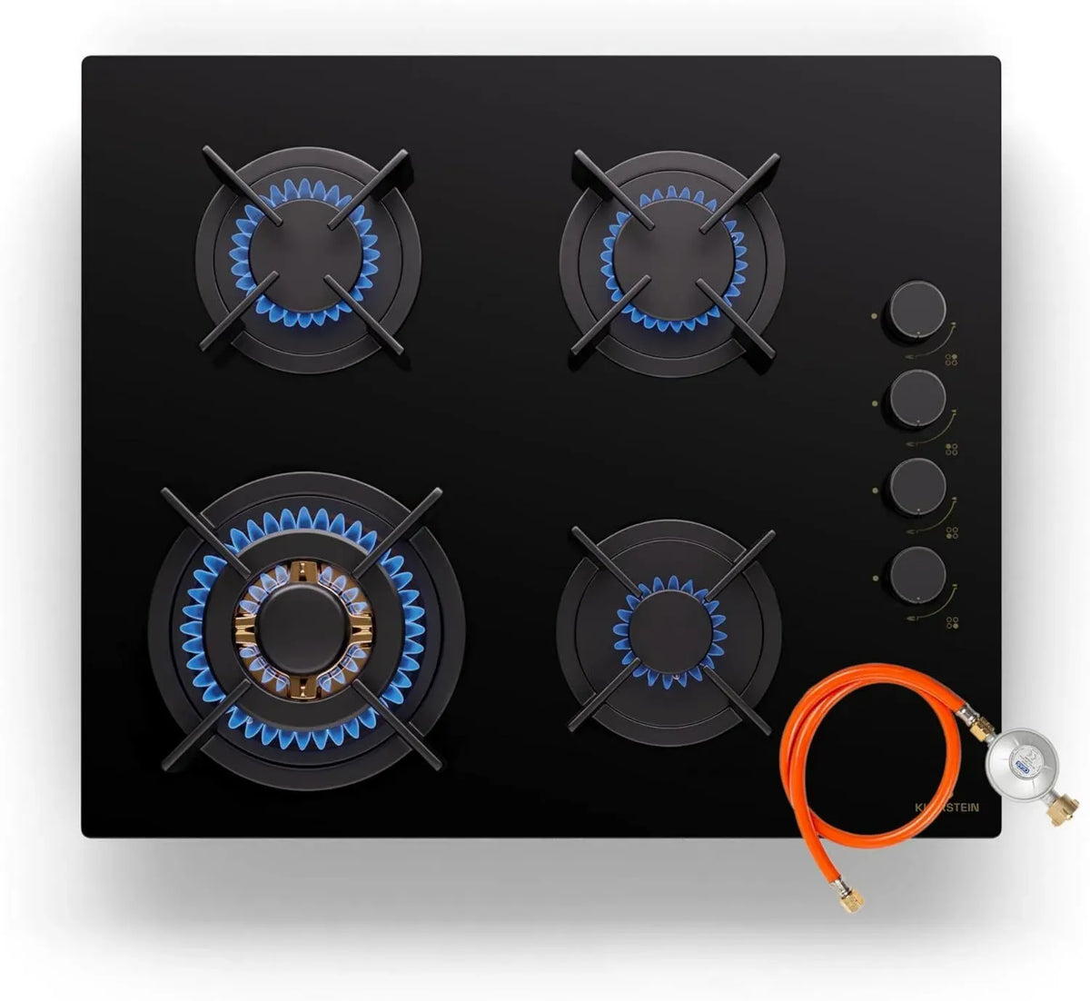 Klarstein Piano Cottura a Gas 4 Fuochi 8800W in Acciaio Inox, Design Integrato