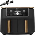 Friggitrice ad Aria Ninja Foodi Max, 2 Cestelli Antiaderenti, 9.5L, 6 Funzioni, Croccantezza Perfetta, Senza Olio, Ideale per Arrosto e Cottura, Per 8 Persone, Colore Rame/Nero, Modello AF400EUCP