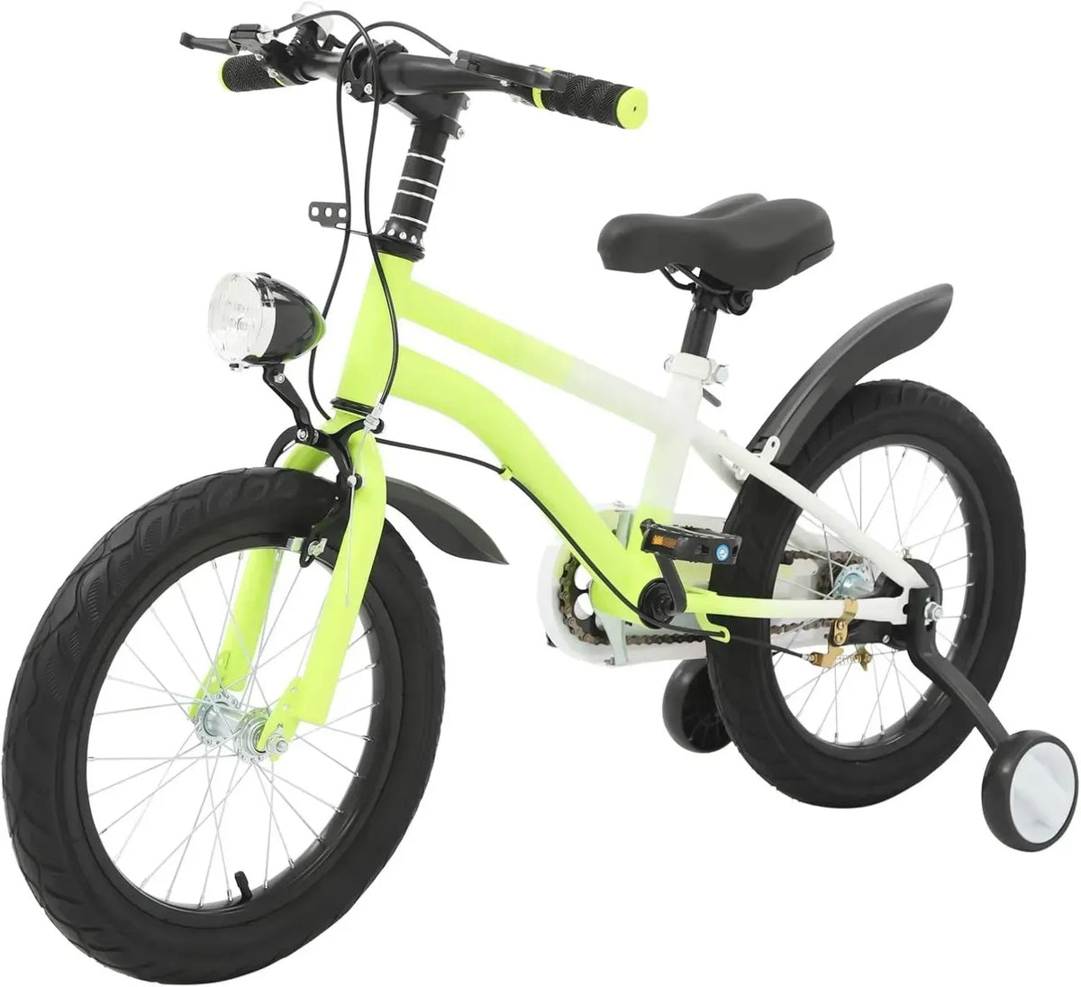 Bicicletta 16 pollici per bambini, dai 5 anni, con ruote di supporto e luce