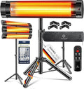 Kesser® Stufa Infrarossi 2500W con Telecomando, Protezione e Supporto Regolabile per Terrazza e Esterni